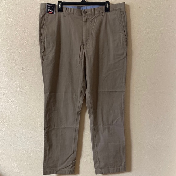 Roundtree & Yorke Trim Fit Flat Front Pants 40X30 - Picture 1 of 9